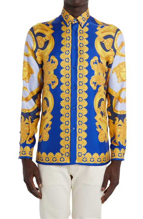 versace button-up shirt|Versace button up shirt men.